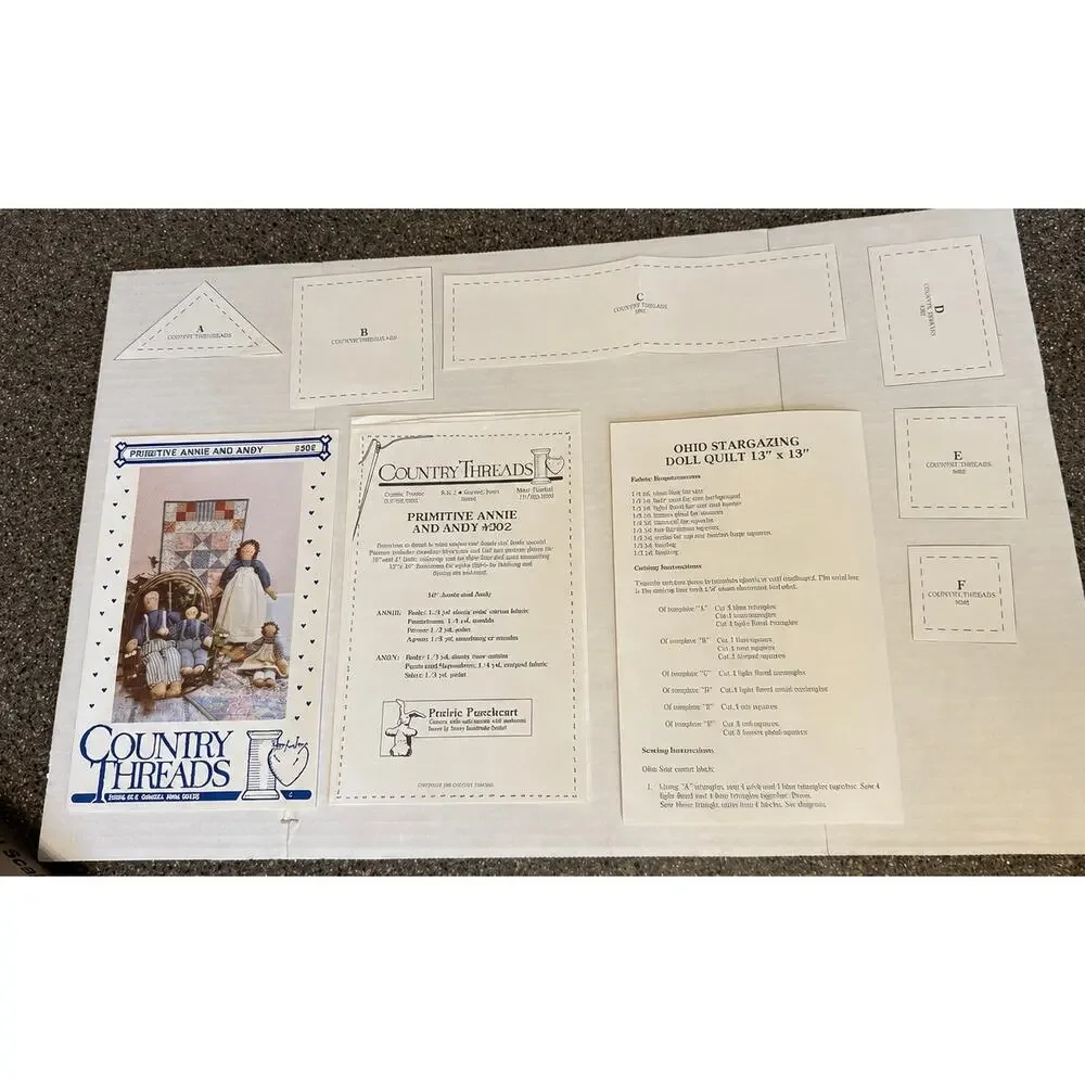 Vintage Country Threads Primitive Annie Andy #302 Doll/Quilt Sewing Pattern